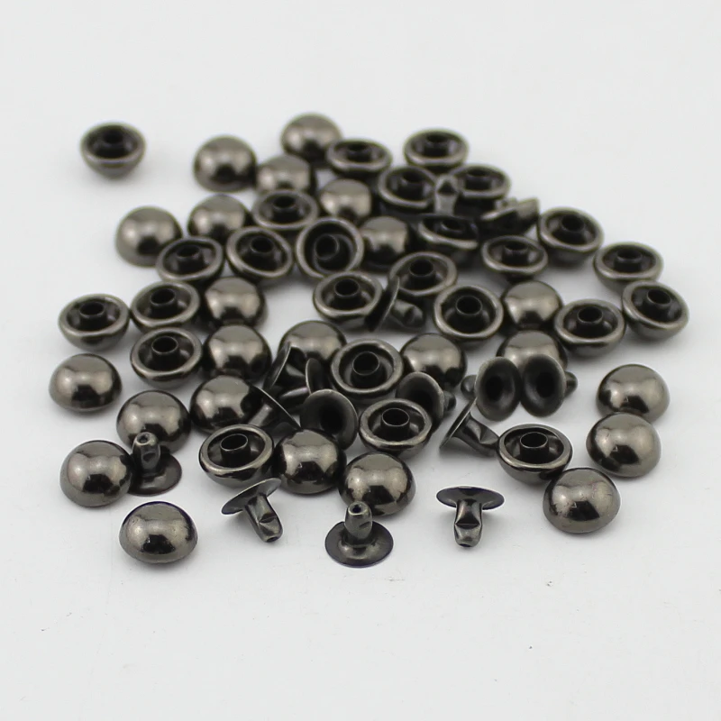 Veľkoobchod 1000 sets 5-10 mm metel-čierne módne huby hroty punk rock Round Nit pre kožené majstrovské remeslá Veľkoobchod s plesňou