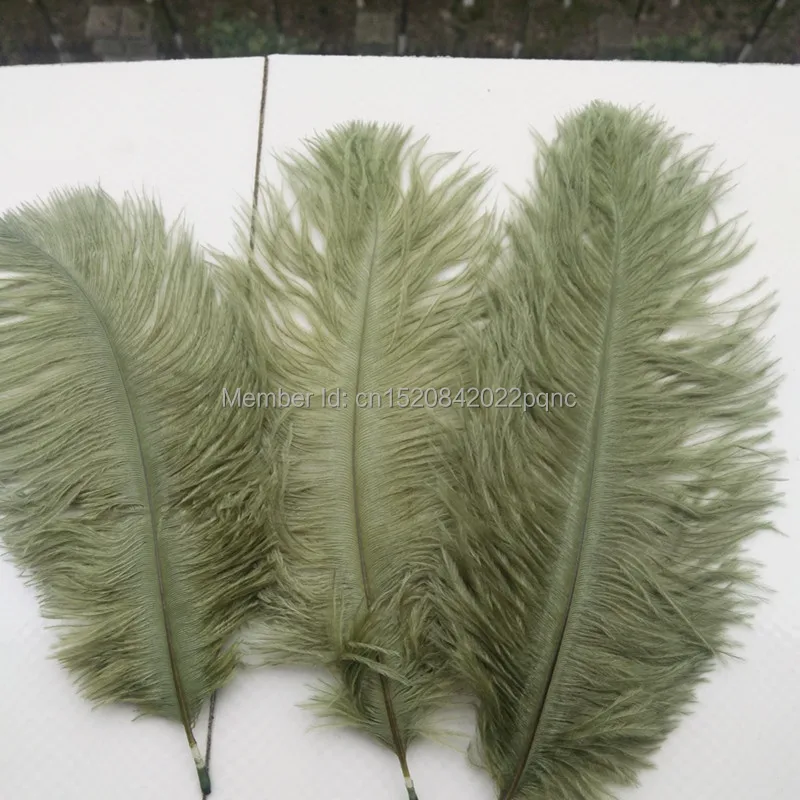 Veľkoobchod 10ks Krásna vysoko kvalitná armáda Green Pštrosie perie 6-8 palcov/15-20 cm pre párty/svadobné dekorácie