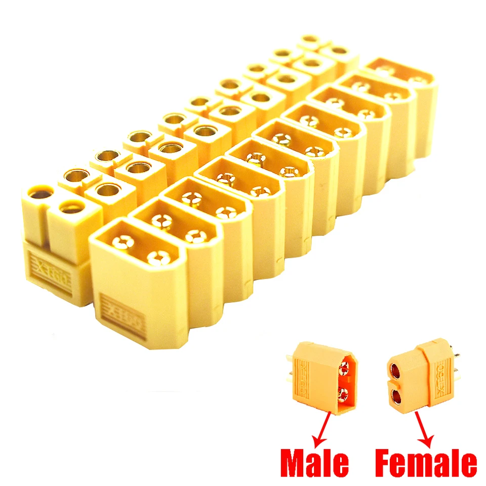 Veľkoobchod 10ks XT90 XT-90 XT60 XT-60 XT30 XT-30 T Plug Samecká ženské konektory Bullet Connectors pre RC Lipo Battery Quadcopter