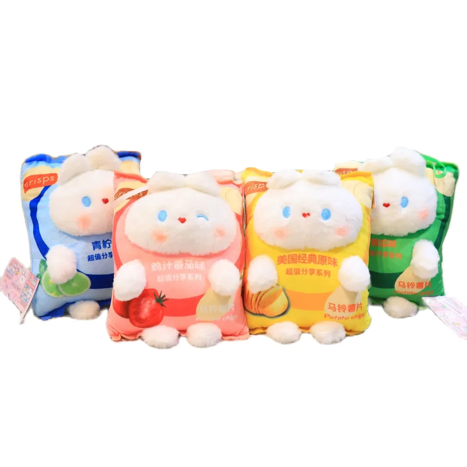 Veľkoobchod 12ks/šarža 20 cm Anime zemiakové lupienky Rabbit Plnené zvieracie bábiky plyšové hračky pre deti darčeky pre deti