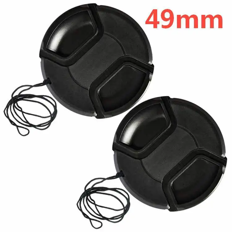 Veľkoobchod 30ks/šarža 49 mm stredná štipka Snap-on Cover Cap pre všetky fotoaparáty 49 mm objektívu