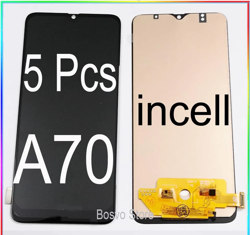 Veľkoobchod 5 kusov/šarže pre obrazovku LCD obrazovky Samsung A70 LCD A705 A705F A705W A705FN/DS s dotykom s zostavou rámu