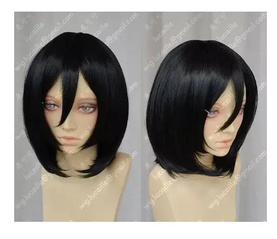 Veľkoobchod a tepelne odolný voči útoku na Titan Shingeki no Kyojin Mikasa Ackerman Cosplay parochňa