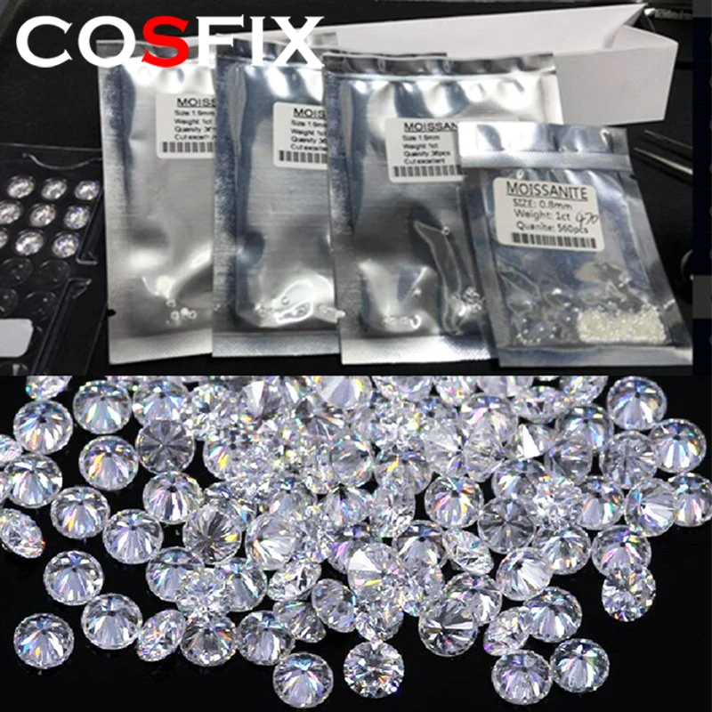 Veľkoobchod D farba 1t malá veľkosť kamene voľný moissanit 0,7 mm-3 mm d farebné laboratórium pestované čierne Moissanit Diamonds Gemstones