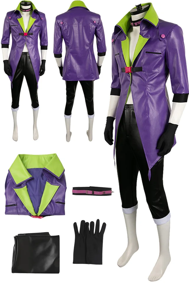 Veľkoobchod Joker Cosplay rola hra Rukavice goliere Collar Cartoon Anime Isekai super darebák kostým kostým dospelých dospelých mužov Fantasy Party oblečenie