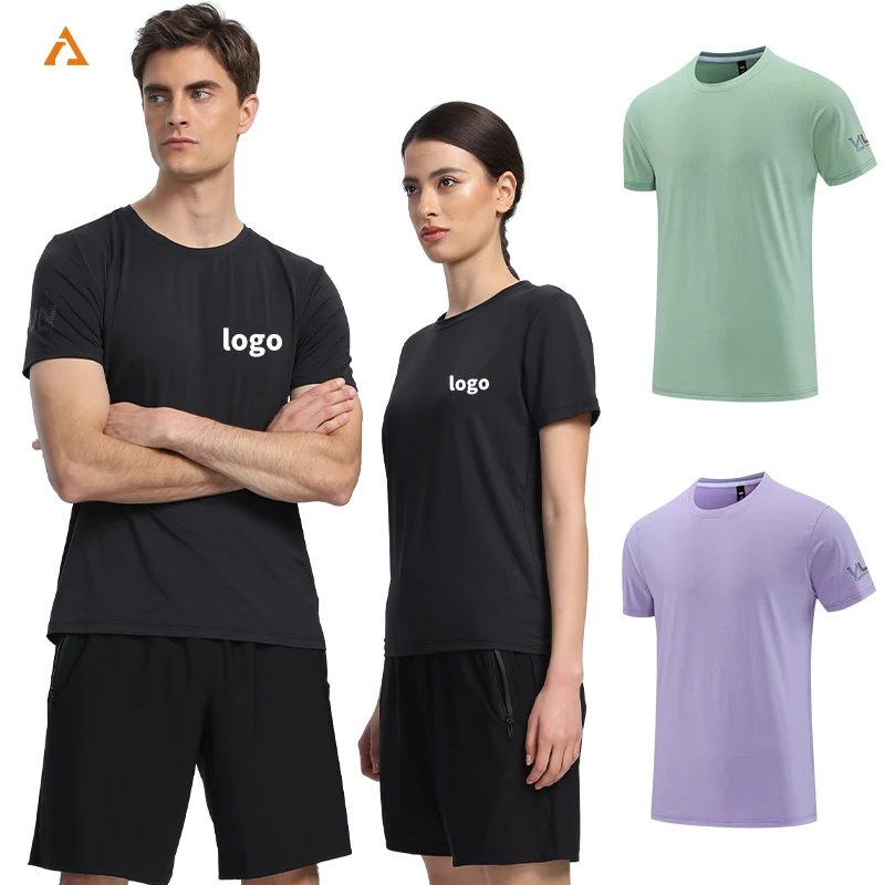 Veľkoobchod pásky bežecké fitness košeľu vlastné cvičenie Gym Sportswear Polyester T košele Vysoko kvalitné školiace športové tričko R662
