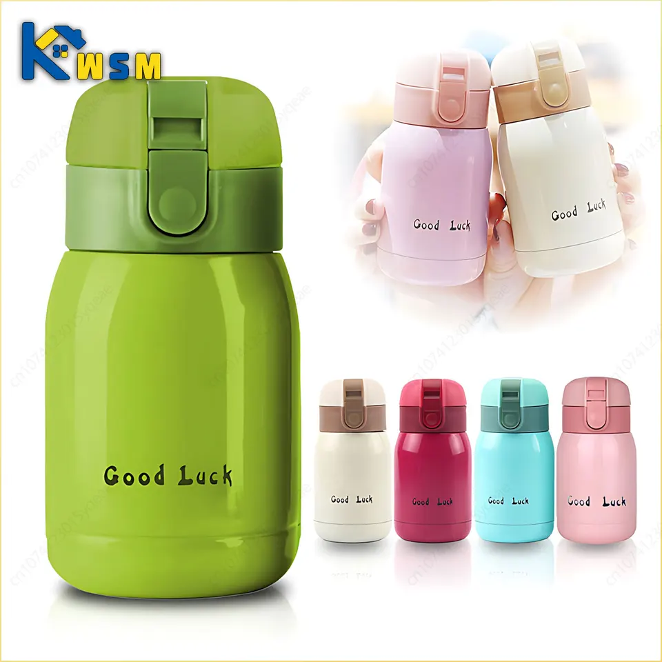 Veľkoobchod s 200 ml flip horný tepelný hrnček z nehrdzavejúcej ocele One Touch Kids Thermos Fľašková banka s gombíkom