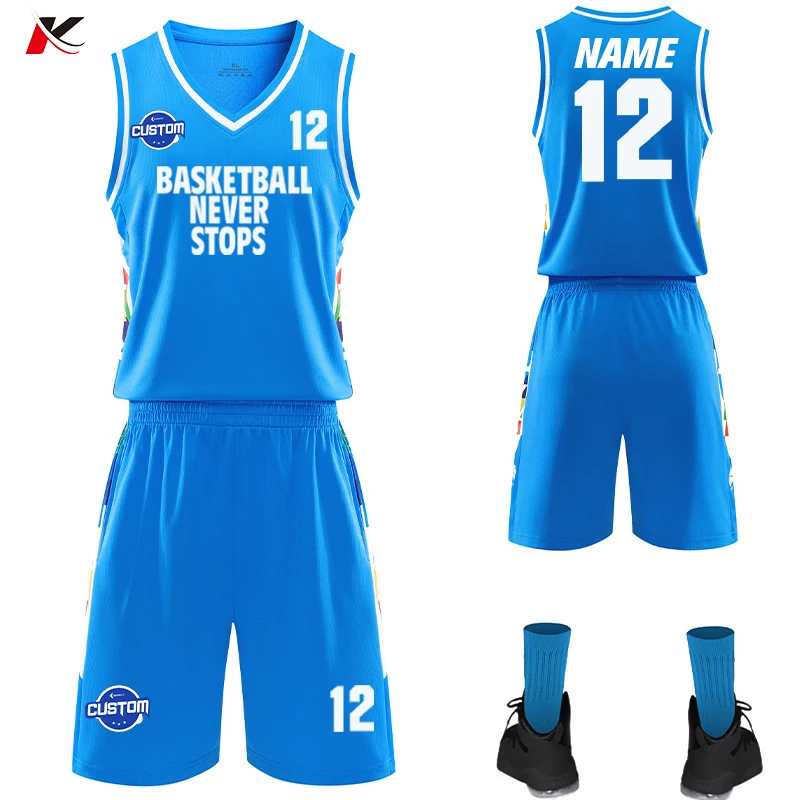 Veľkoobchodné detské basketbalové uniformy Men Men basketbalový dres Set Pohodlné priedušné výcvik basketbalu Wear LX-2201