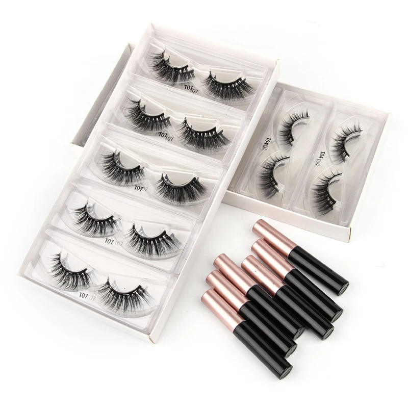 Veľkoobchodné magnetické mihalnice 3/10/20/50/100 PCS Magnetické falošné mihalnice Kit nepremokavá tekuté očné linky Soft 3D Mink Rifes makeup