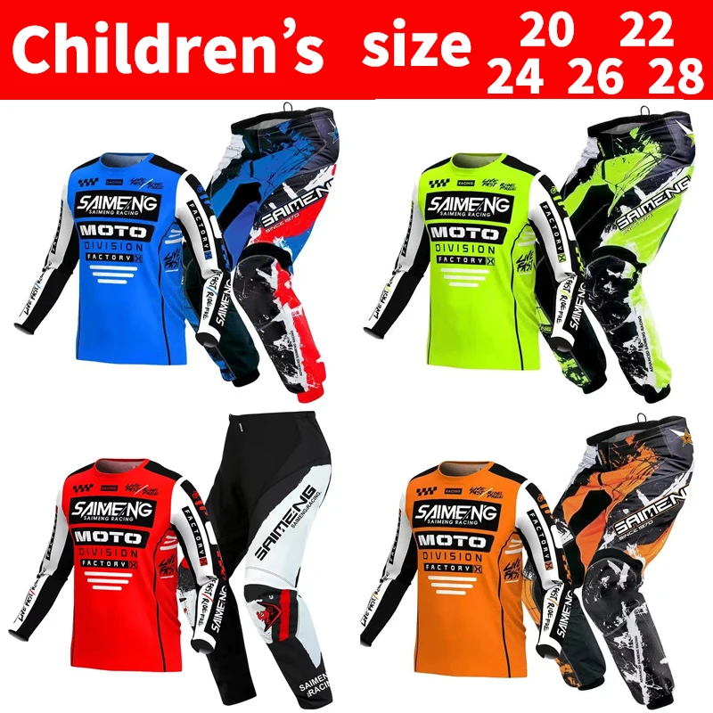 Veľkosť 20 22 24 28 28 Motocross Jersey and Pants Kids Enduro Gear Set MX Gear Set Flexair Children mládež MTB DH UTV Racing Suit