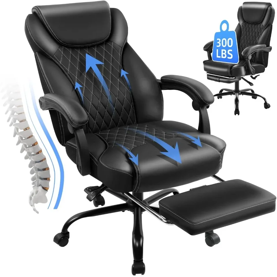Veľká a vysoká kancelárska stolička s ergonomickým stoličkou v kancelárii pre stoličky na stoličke