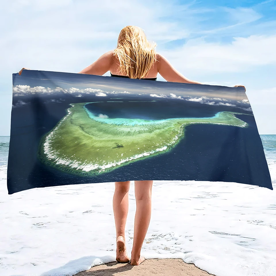 Veľká bariéra Reef Beach Towel Rýchle suchý uterák piesok zadarmo ľahké darčeky uterákov pre priateľa priateľka Matka Otče