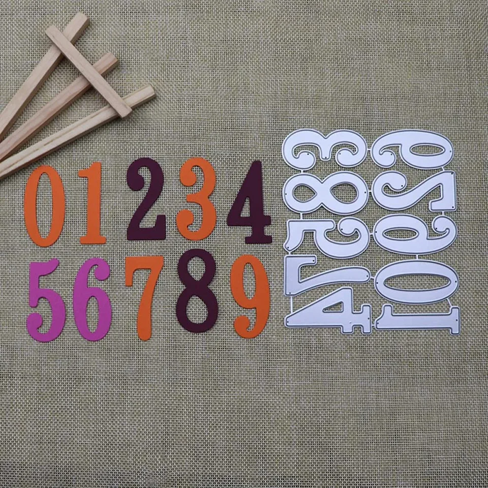 Veľká digitálna sada Die Cut Numeral Metal Cutting Dies Stencil Scrapbooking Embosing 2024 Nové vianočné remeselné pečiatky a zomiera