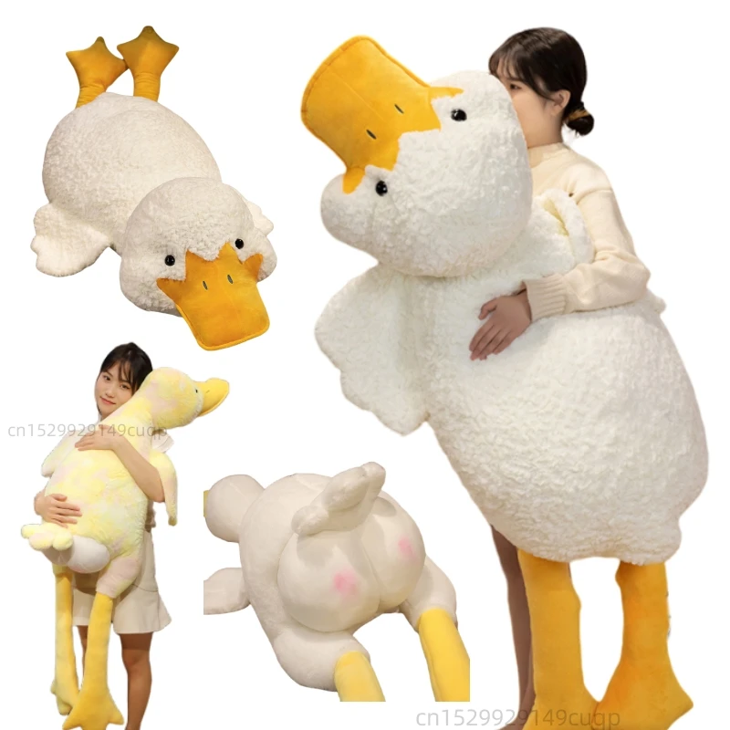 Veľká husacia plyšová hračka Fluffy Duck Scdled Doll Cute Animal Swan plyšové hračky pohovka vankúš domáci dekor vianočný darček pre chlapcov dievčatá