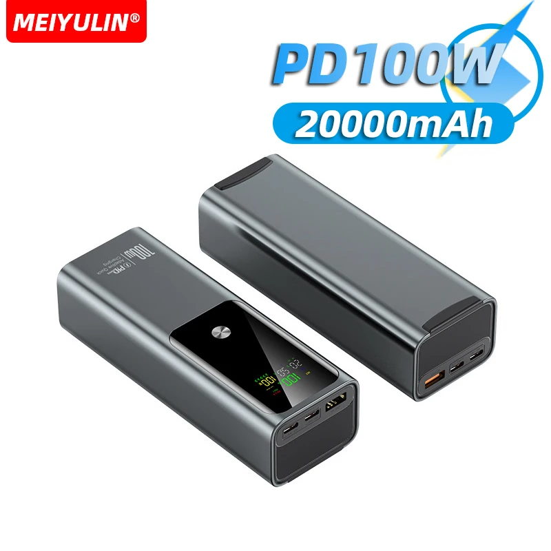 Veľká kapacita 20000 mAh prenosná 100W USB C Rýchle nabíjanie mobilnej externej batérie pre iPhone 16 Samsung Xiaomi Laptop