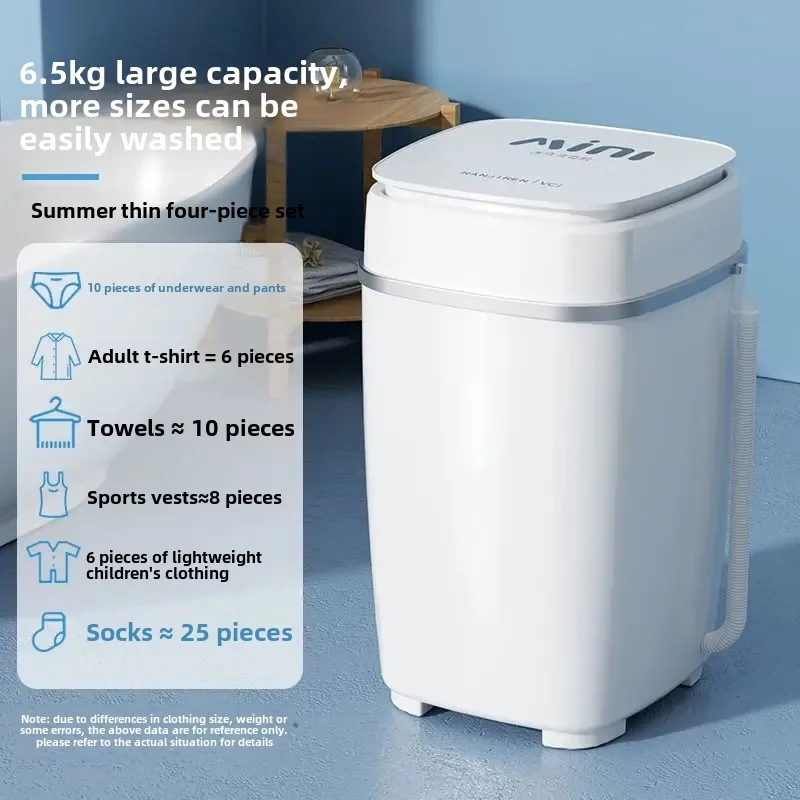 Veľká kapacita práčka Mini Malé poloautomatické domácnosť Dormitory Single Pulsator Detský spodná bielizeň