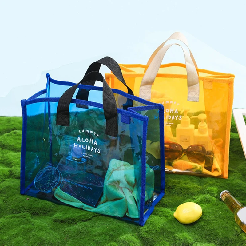 Veľká kapacita PVC Plavecká taška na pláž plážové tašky Outdoor prenosné oblečenie SKLADOVÁ SKLADOVÁ TASKA Kozmetická taška módna priehľadná kabelka