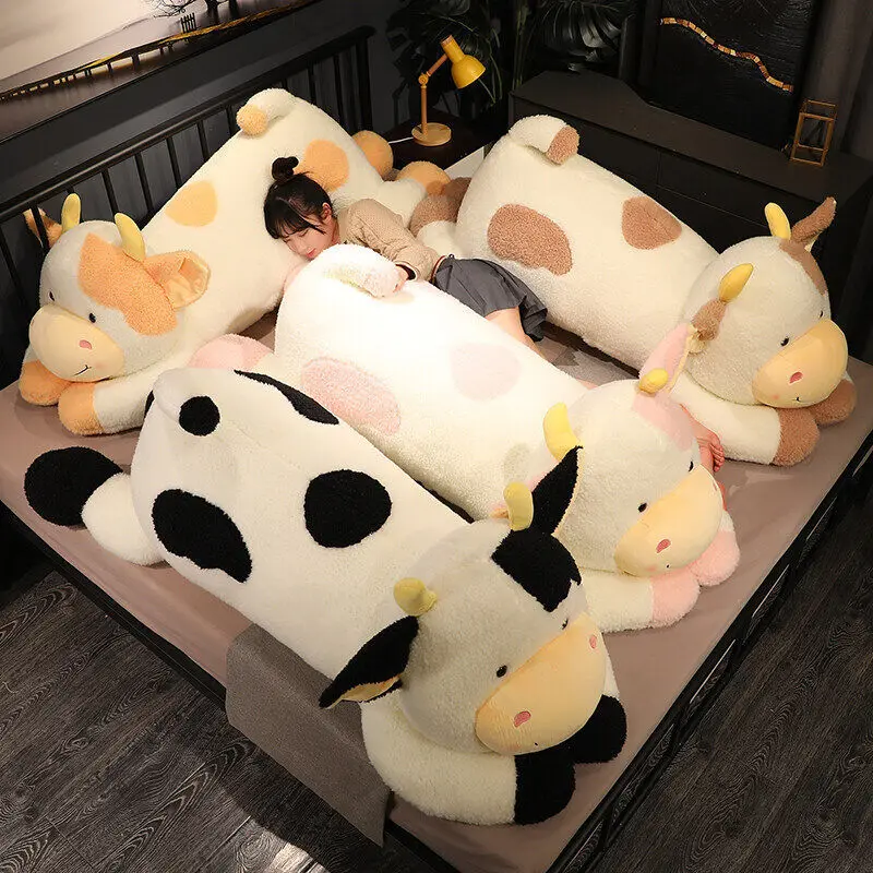 Veľká karikatúra plyšová kravská hračka Giant Soft Soft Milk Cow Sleeped Doll Sleeping Vankúš vankúš narodeniny darček DY10164