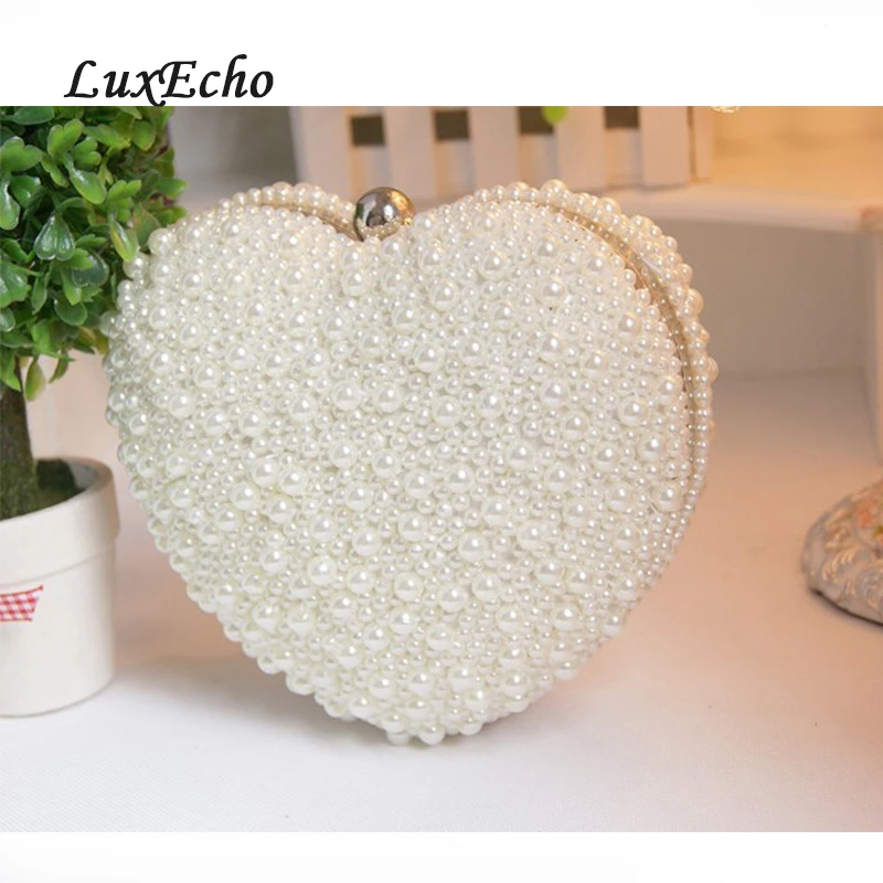 Veľká láska biela/slonovina Pearl Day Day Clutch taška večerná večierka taška Žena Žena dievča svadobná taška svadobná kabelka