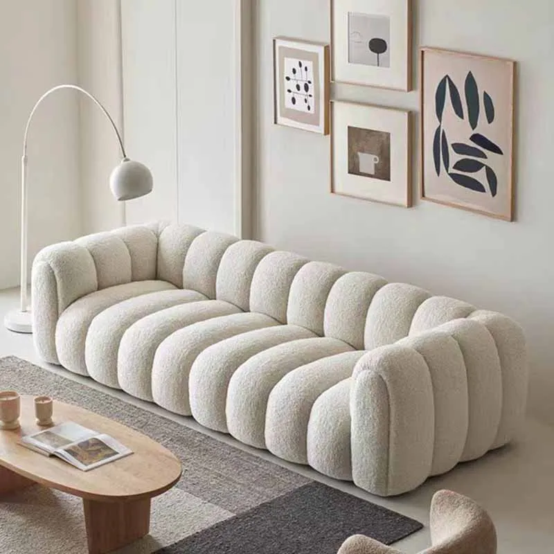 Veľká mäkká obývacia izba Sofas Unikátny príchod drevo Európska biela lenivá pohovka Moderná nordická zamata Divani Da Soggiorno Nábytok