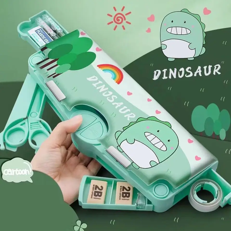 Veľká plastová ceruzka Karikatúra Študenti karikatúry Kawaii Multifunkčné prípady ceruzky pre deti Darčekové pero Prípady kancelárskych krabíc