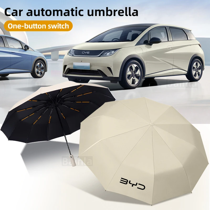 Veľká veľkosť auta Automatické skladacie dáždniky, ochrana UV, pre BYD DM-I Seagull Tang Don F3 E6 Han EV 2021-2024