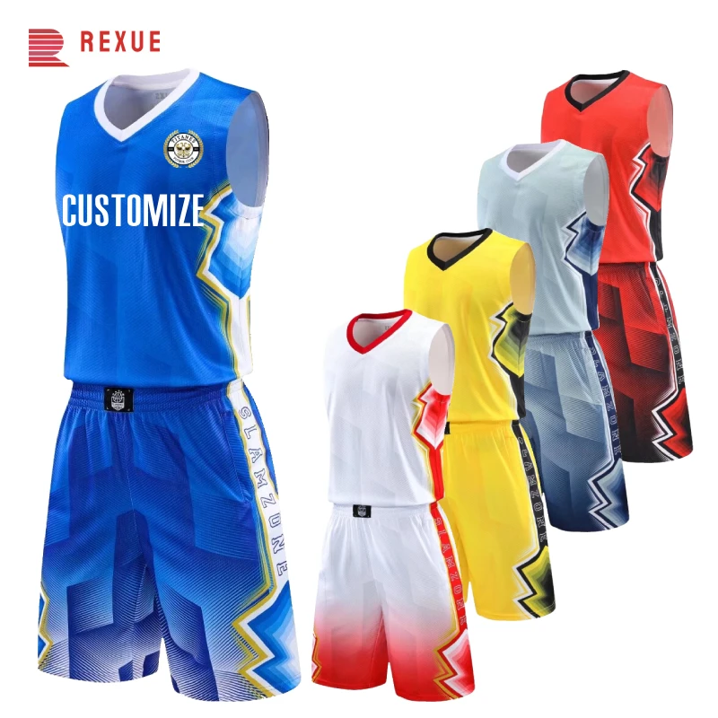 Veľká veľkosť basketbalového dresu set Men Detský prázdny výcvik Set 2 kusy Športovo