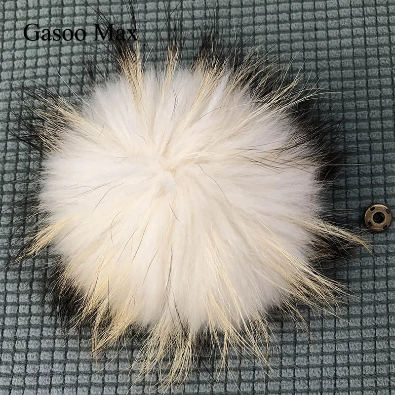Veľká veľkosť DIY DIY skutočná líška kožušina RABCOON FUR POM POM POMPLA PRÍRODNÉ FUR POM POM pre klobúky