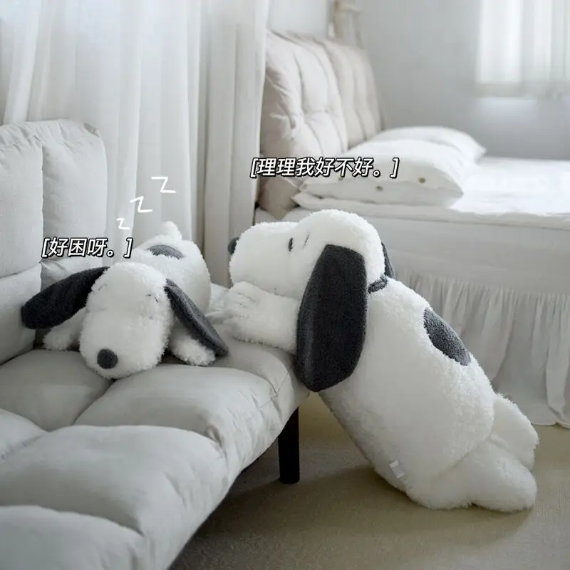 Veľká veľkosť miniso snoopy plyšová hračka Withe Dog Plys Toys Puppy Snoopy Snoped Dolls Kawaii Snoopy Cushion Sofa Sofa Pillow Kid Gird Darček