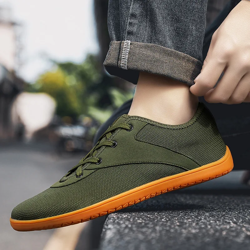 Veľká veľkosť nulovej kvapky Pohodlný výcvik Minimalistické tenisky Bežné nekĺzané byty Široké bosé topánky na špičke plátno Canvas Last Shoes