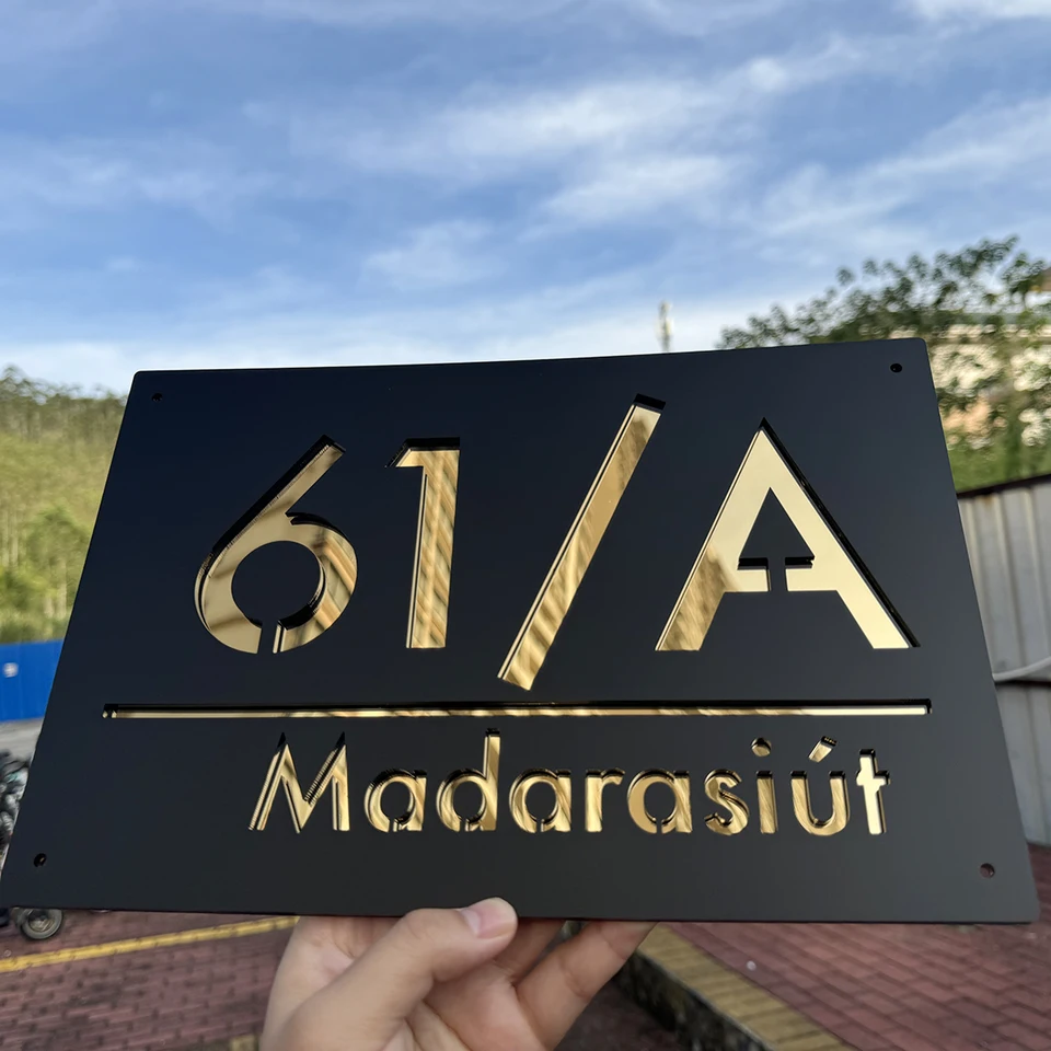 Veľká veľkosť vonkajšej ulice Číslo domu Prispôsobené dom dom Wall 3D Acryl House Opna