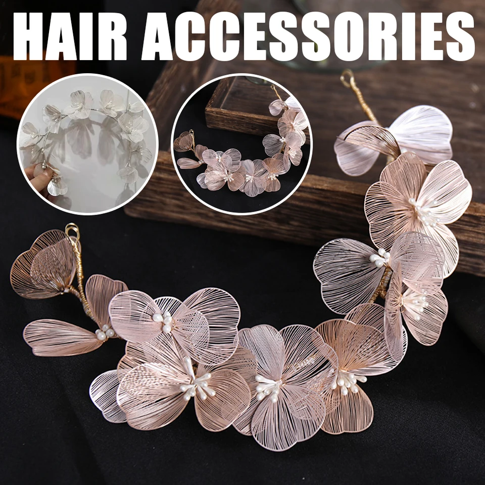 Veľké kvetinové čelenky Dámske dievčatá Hairbands nevesta Svadobné vlasy Šperky Doplnky družička čela hlavy hlavy hlavy hlavy