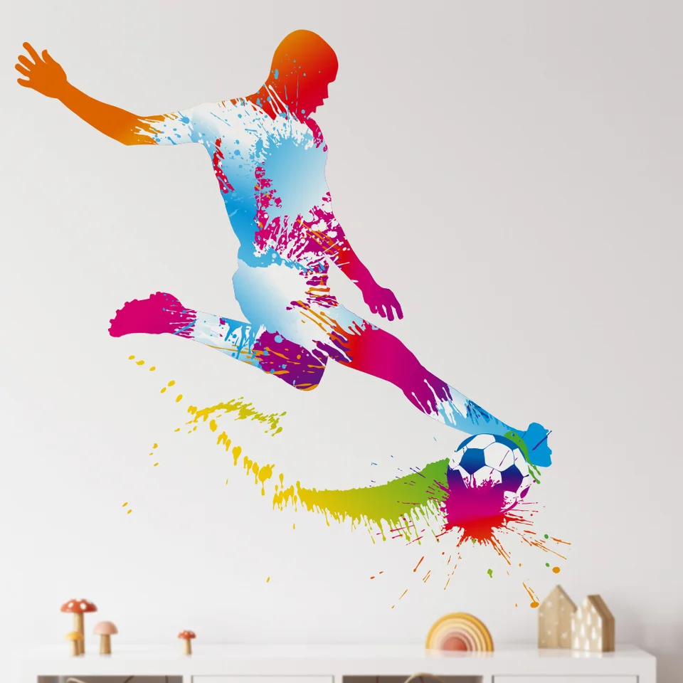 Veľké oslnivé futbalové letáky steny, odnímateľné vinyl, domáca dekorácia, obývacia izba, spálňa
