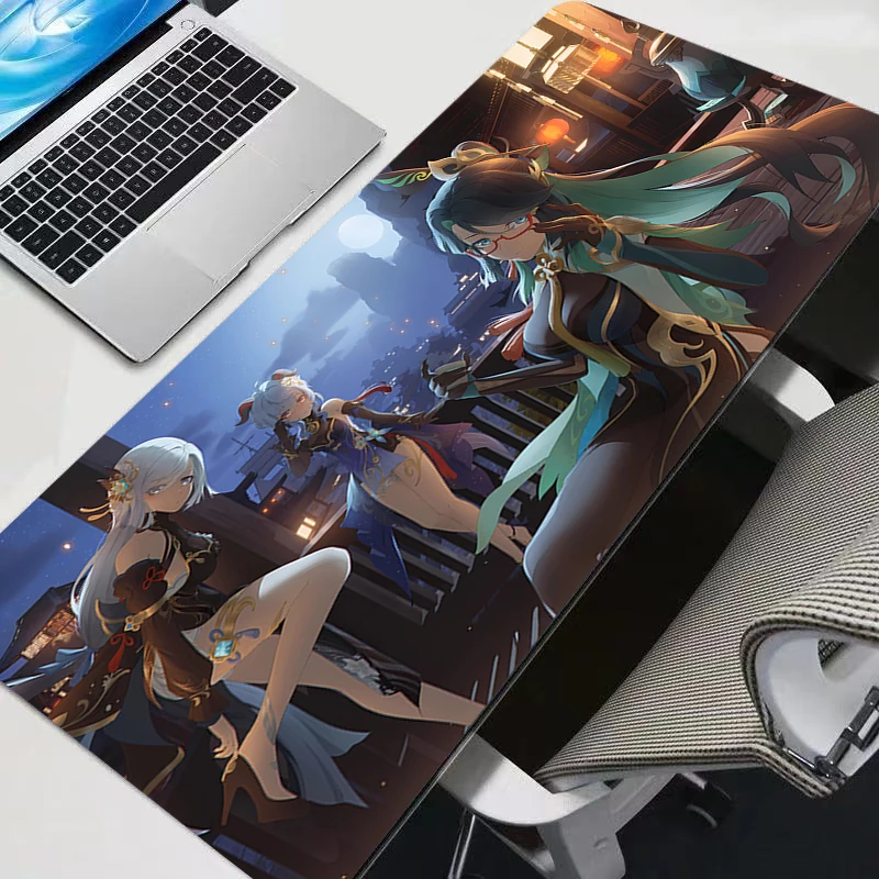 Veľký herný genshin náraz Xianyun MousePad Nová klávesnica Pad Gamer Mouse podložka na stole rýchlosť stola Rat Anime 90x40 Mouse Rats