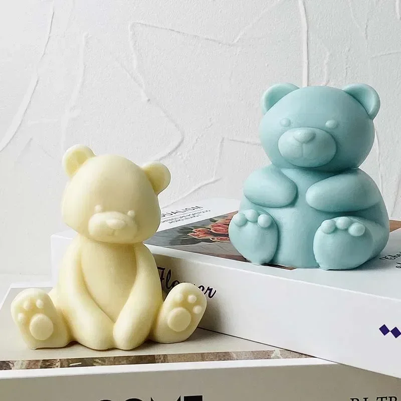 Veľký medvedíka Silikónová sviečka pleseň 3D sedadlá aromaterapia Aromaterapia Priepus mydlovej živicové remeslá Casting Folmy Domáce dekorácie darček