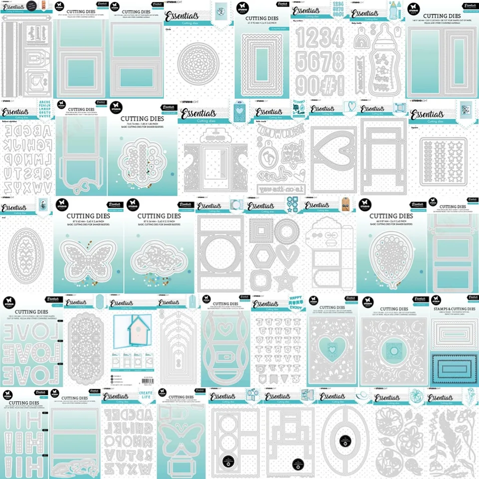 Veľký predaj kovový rezací rám zomrie 2024 Nové šablóny DIY Scrapbooking Listy a perie papierové výrobky remeselných remesiel
