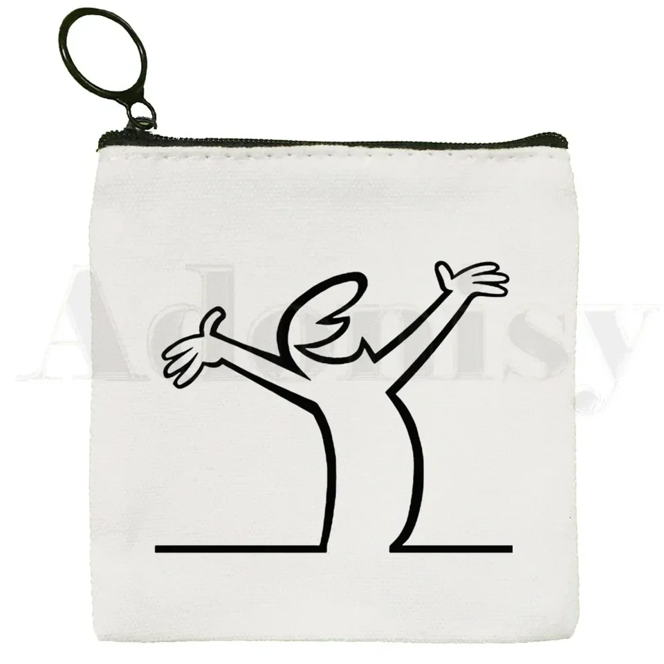 Veľký priestor Coaster Funny Coin Coin Sámka Textina Malú kabelku Balum La Linea Mini Clutch Bag Cute Canvas Key Case Coin Kabelka