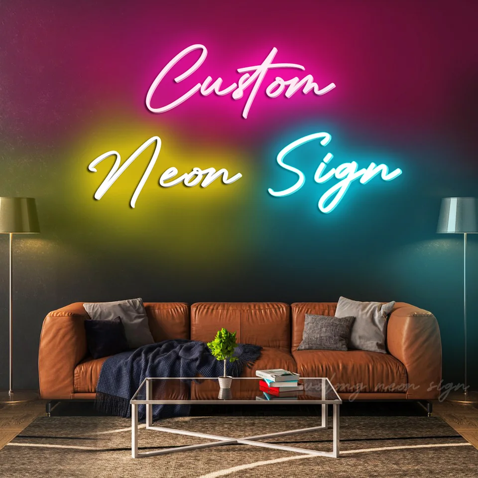 Veľký vlastný neónový znak svetlo neónové logo názov LED Neon Sign Custom Svadobný neón Prispôsobený neónový znak svetlo pre domáci dekor