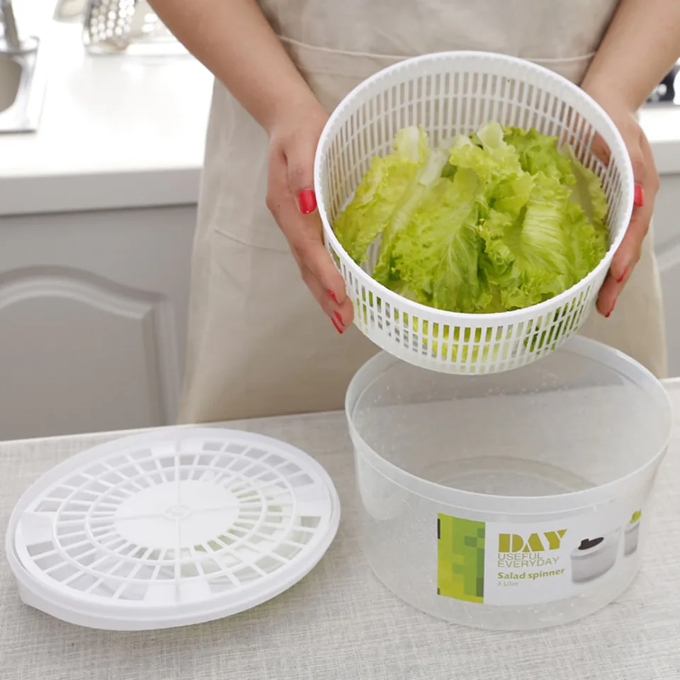 Veľký šalátový spinner s rýchlym suchým dizajnom vegetariánske sušičky Sada BPA Free Pump Spinner na čistenie a sušenie zeleniny zeleniny