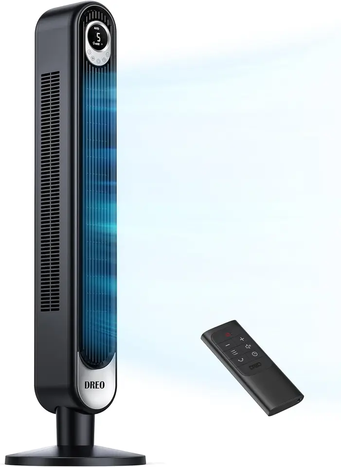Vežový ventilátor 42 palcov, Cruiser Pro T1 tichý oscilačný bledokorný ventilátor s diaľkovým ovládačom, 6 rýchlostí, 4 režimy, LED displej, 12h časovač