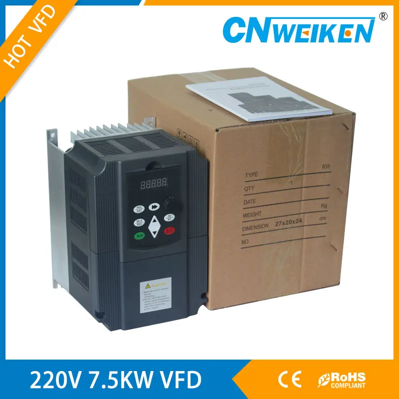 VFD Variabilný frekvenčný invertor 1 HP Vstup 3HP 220V alebo 380V 7,5 kW výstupný frekvenčný prevodník