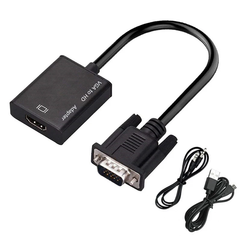 VGA MASE MALO to HDMI-kompatibilné pre konvertorový adaptér Kábel s audio výstupom 1080p VGA HD Adapter pre projektor PC NAPOTOP HDTV