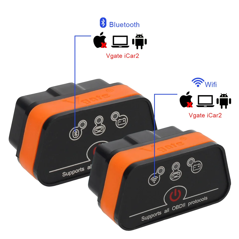 VGATE ICAR2 ELM327 OBD2 WIFI/Bluetooth pre Android Code Reader Automotive Diagnostický skener automatický diagnostický nástroj