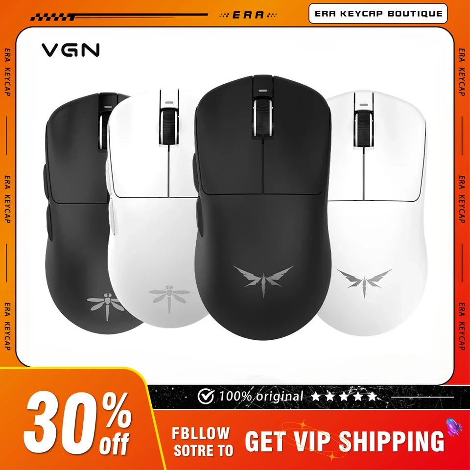 VGN Dragonfly F1 Wireless Mouse MOBA Pro Max 4K Paw 3395 Nabíjateľná herná myš Type-C Herná myš FPS Light Weight PC PC Apsple