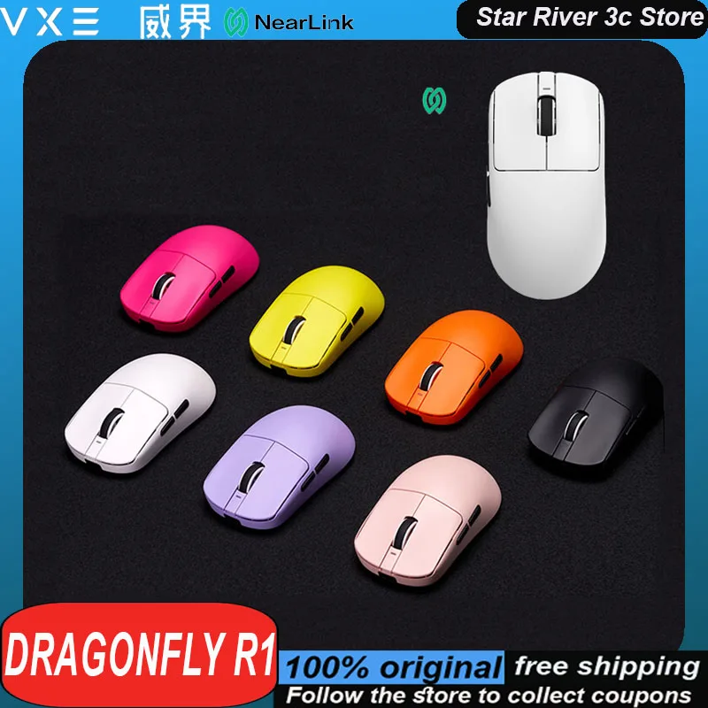 VGN VXE Dragonfly R1 Wireless Mouse PAW3395 Star Flash Edition Ergonómia dlhá životnosť batérie Prispôsobená herná myš pre laptop darček