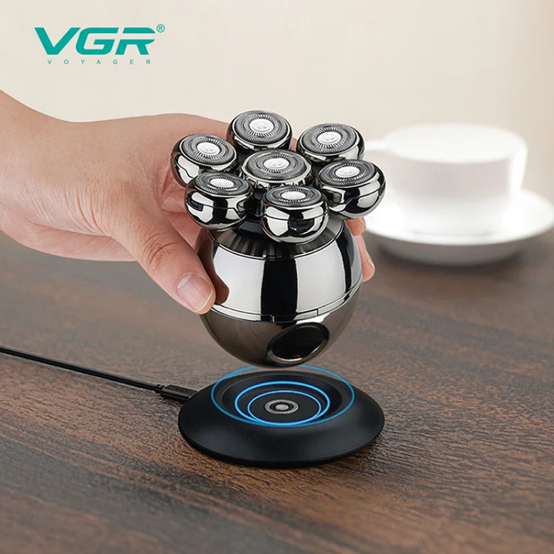 VGR 7D elektrický holiaci strojčeka Nabíjateľné plešatý holiaci strojčeka nepremokavá rotačná bradavka brada brada nosa strinky slepý strojček pre muži V-315