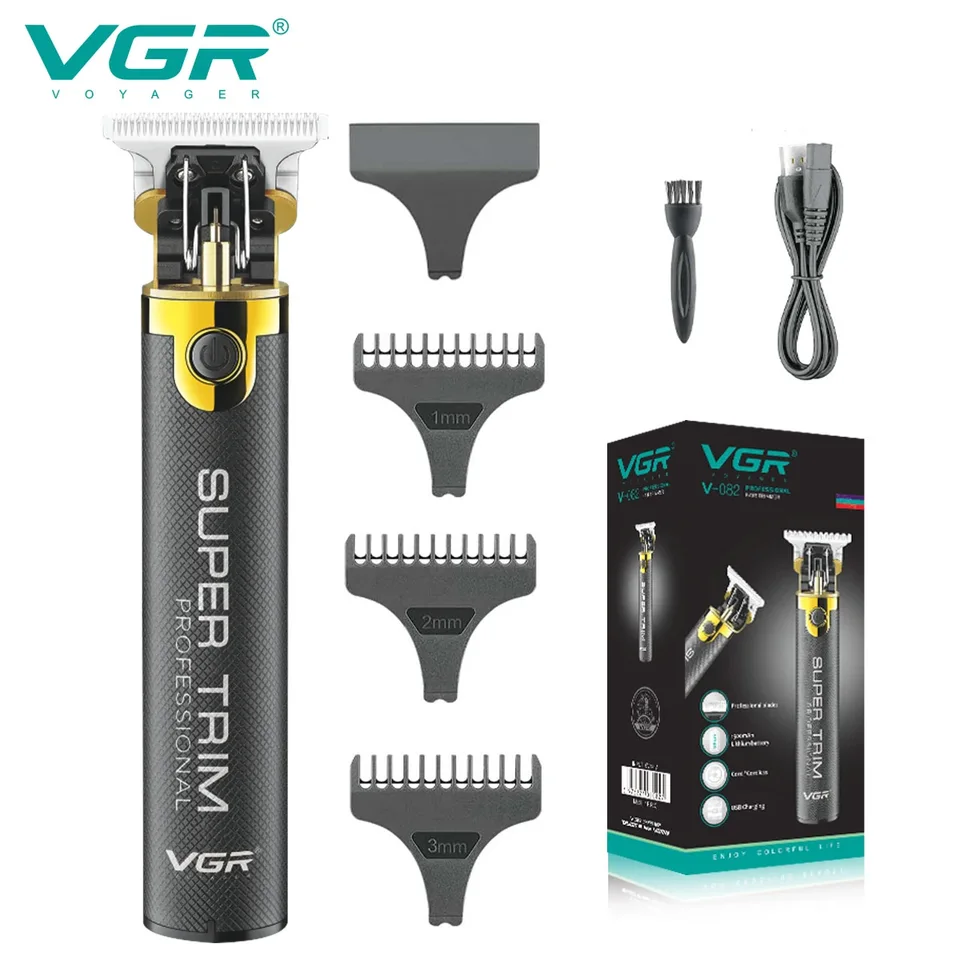 VGR Clipper Profesionálny strih na vlasy Č Nabíjateľný vlasový strinker T9 Rehargetable strih pre mužov pre mužov V-082
