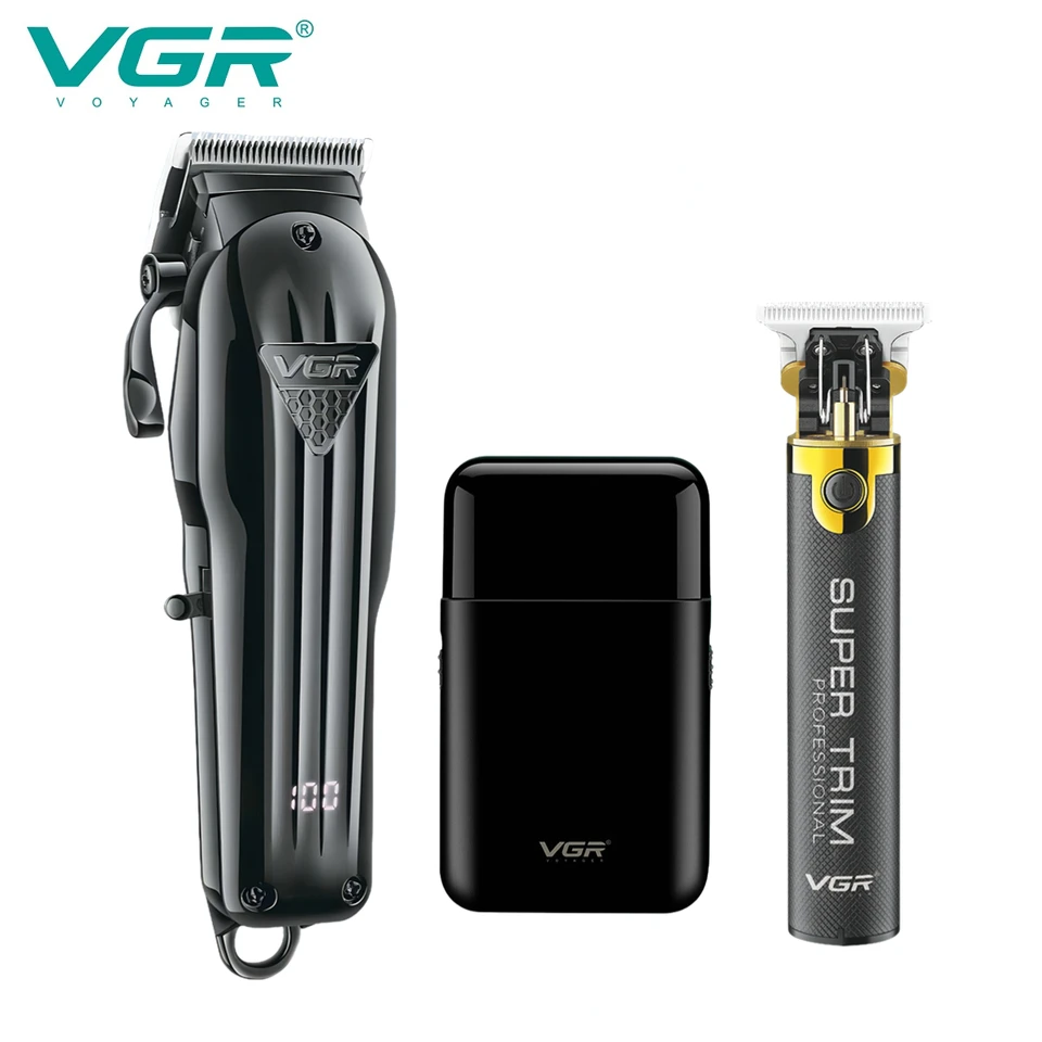 VGR Hair Clipper Profesionálny ostrihanie vlasov Elektrická tvár holiaceho strojčeka Nabíjateľný stroj na strihanie vlasov 0 mm holičský zastrihávač pre mužov