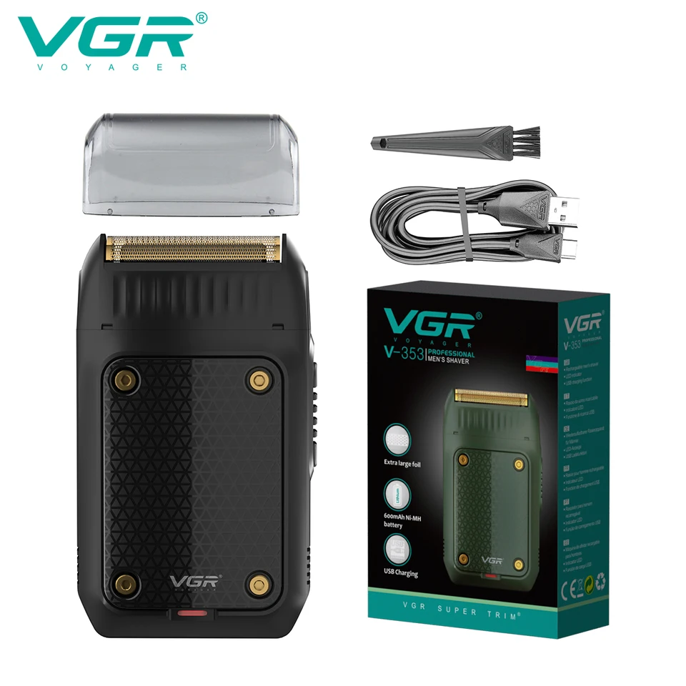VGR Shaver Professional Razor Electric Electric Stroj na prenosný bradový brada Rehargeble Razor Mini Shaver pre mužov V-353