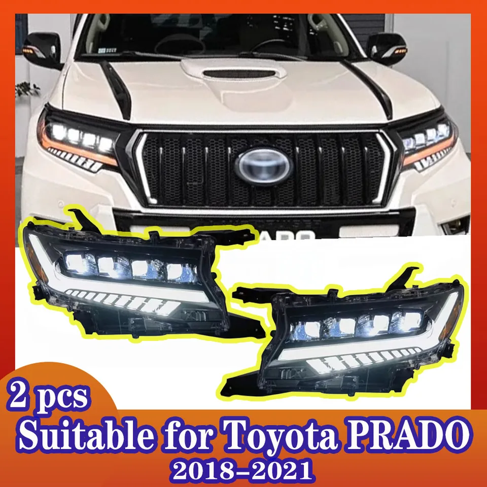 Vhodné pre 18-21 Toyota NOVINKA NAJVÄČŠIE Zostavenie svetlometu Prado upravené denné LED dióda Running Light Running Water Turn Signál